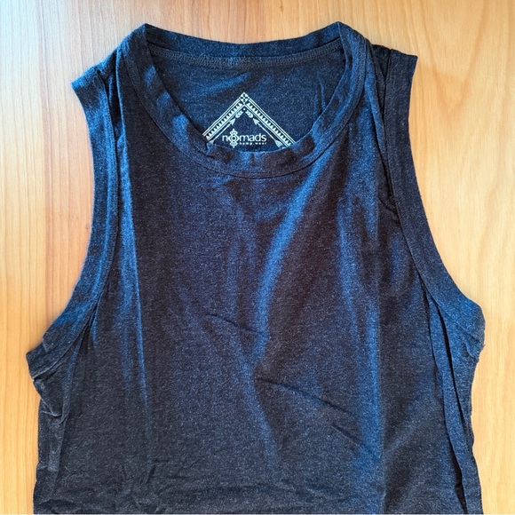 Nomads Hemp Wear Thalia Dress, Charcoal Gray Maxi Dress with Belt & Metal Ring - Picture 4 of 7